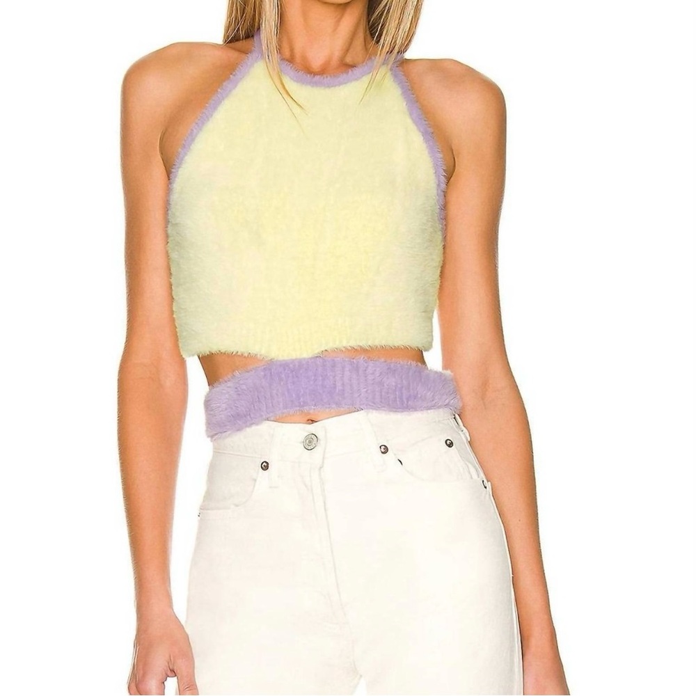 For Love & Lemons Maureen Fuzzy Knit Crop Top Aug sale - Picture 11 of 11